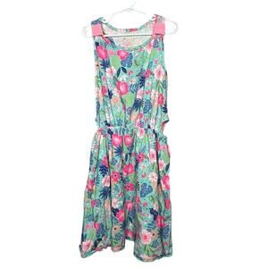 Tommy Bahama Girls Tropical Summer Vacation Sleeveless Dress Size 10/12